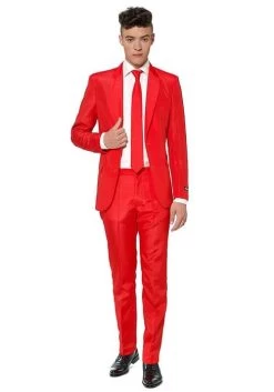Men's Suitmeister Solid Red Suit -Halloween Costume Shop suitmeister solid red alt 3
