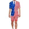Suitmeister Summer USA Flag Suit For Men -Halloween Costume Shop suitmeister summer usa flag mens suit