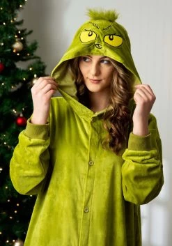 The Grinch Adult Onesie Costume -Halloween Costume Shop the grinch adult onesie alt 2