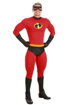 The Incredibles Deluxe Mr. Incredible Costume For Men -Halloween Costume Shop the incredibles adult deluxe mr incredible costum alt 5