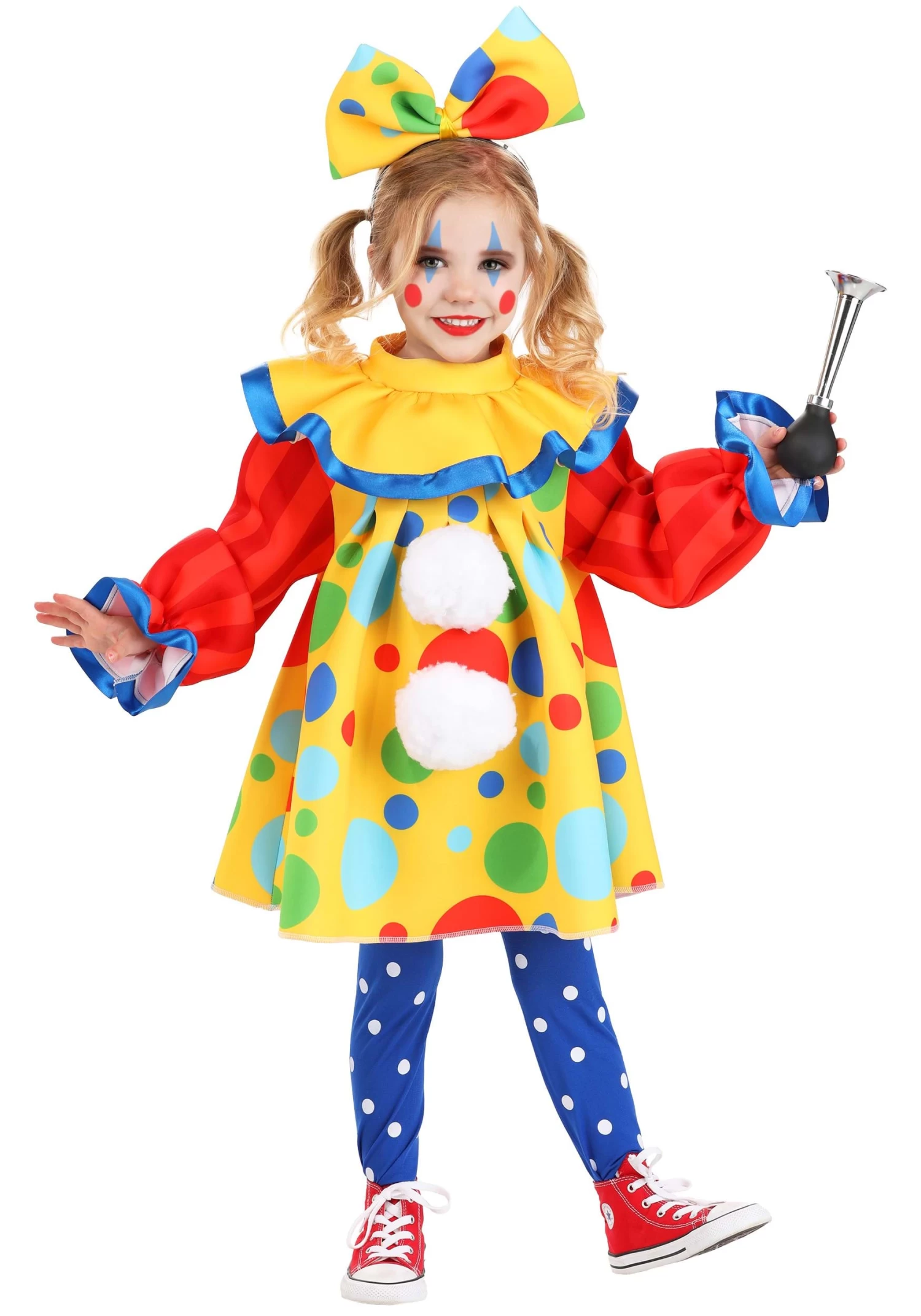Girl's Toddler Posh Polka Dot Clown Costume 3 Girl's Toddler Posh Polka Dot Clown Costume