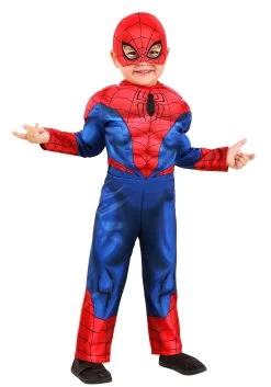 JAZWARES Marvel Spider-Man Toddler Costume For Boys -Halloween Costume Shop toddler spider man alt 4