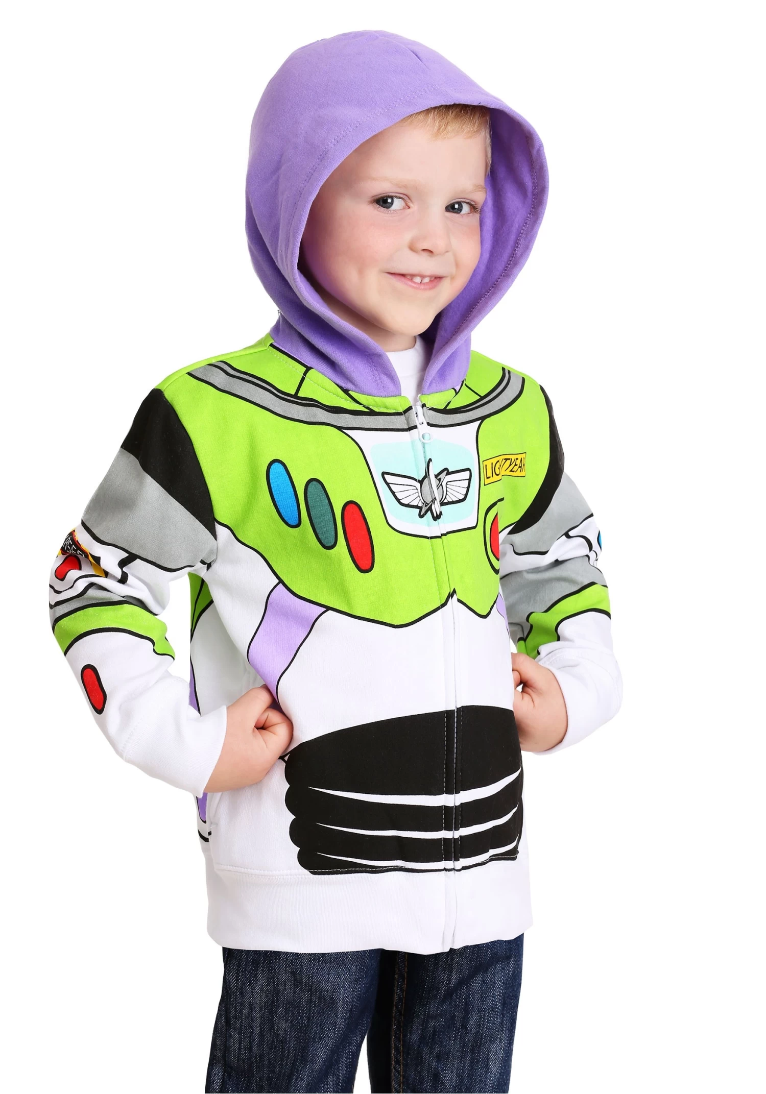 Toddler Toy Story Buzz Lightyear Costume Hoodie 4 Toddler Toy Story Buzz Lightyear Costume Hoodie - Image 2