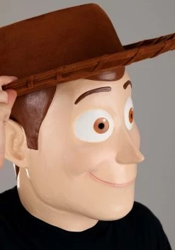 Toy Story Woody Latex Mask For Adults -Halloween Costume Shop toy story woody mask hat set alt 3