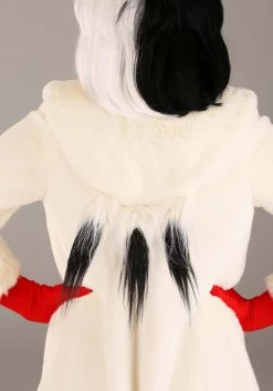 Cruella De Vil Coat Costume For Teens From Disney's 101 Dalmatians -Halloween Costume Shop tween cruella de vil costume alt 13
