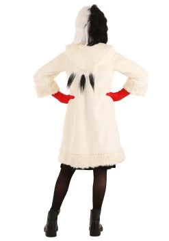 Cruella De Vil Coat Costume For Teens From Disney's 101 Dalmatians -Halloween Costume Shop tween cruella de vil costume alt 5