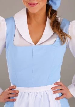 Belle Blue Dress Costume For Women From Disney's Beauty And The Beast -Halloween Costume Shop womens beauty and the beast belle blue dress alt 3