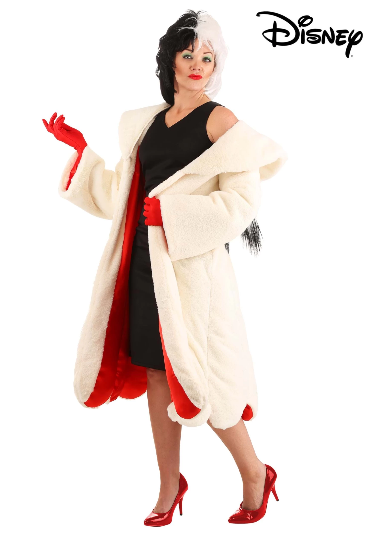 Cruella De Vil Coat Costume For Women From Disney's 101 Dalmatians 7 Cruella De Vil Coat Costume For Women From Disney's 101 Dalmatians - Image 5