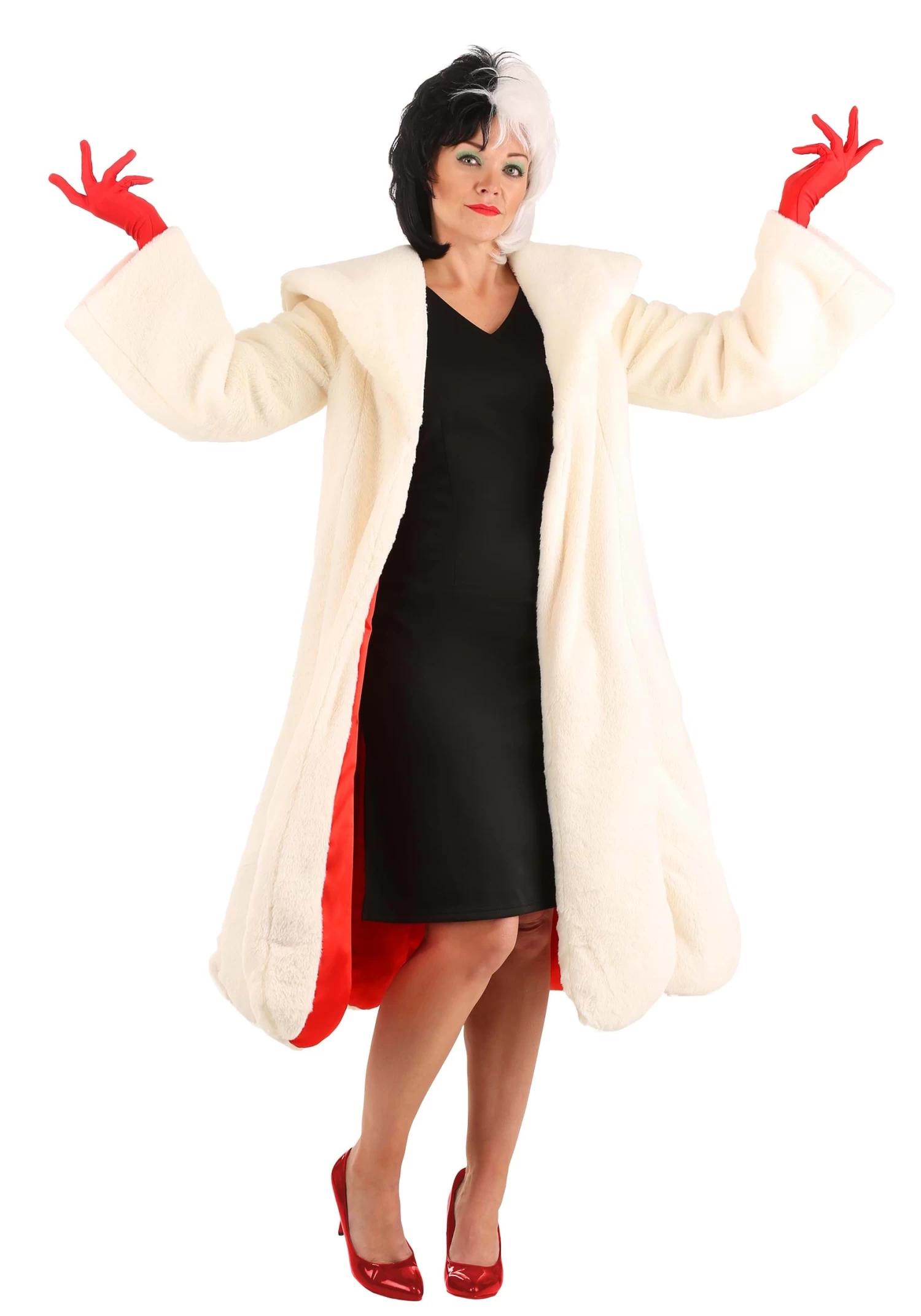 Cruella De Vil Coat Costume For Women From Disney's 101 Dalmatians 11 Cruella De Vil Coat Costume For Women From Disney's 101 Dalmatians - Image 9