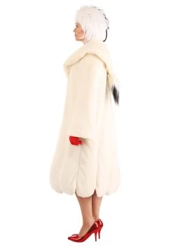 Cruella De Vil Coat Costume For Women From Disney's 101 Dalmatians 22 Cruella De Vil Coat Costume For Women From Disney's 101 Dalmatians -Halloween Costume Shop womens deluxe cruella de vil costume alt 9