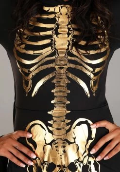 Women's Gilded Skeleton Costume Dress -Halloween Costume Shop womens gilded skeleton dress costume alt 3