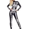 Glamorous Skeletal Beauty Women's Costume