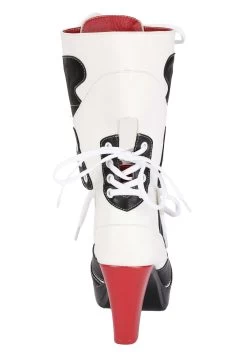 Harlequin High Heel Boots For Women -Halloween Costume Shop womens harlequin high heel boots alt 2