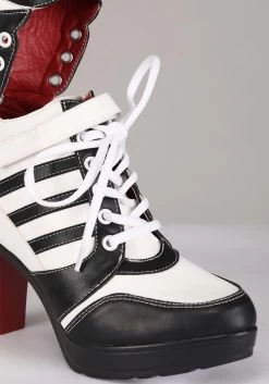 Harlequin High Heel Boots For Women -Halloween Costume Shop womens harlequin high heel boots alt 4