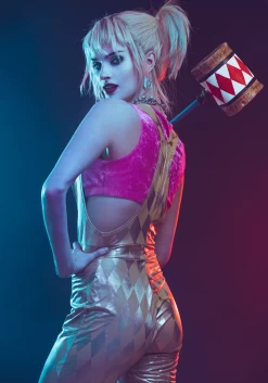 Harley Quinn Women's Gold Overalls Costume -Halloween Costume Shop womens harley quinn gold overalls costume alt 12