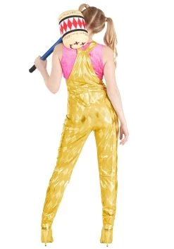 Harley Quinn Women's Gold Overalls Costume -Halloween Costume Shop womens harley quinn gold overalls costume alt 6