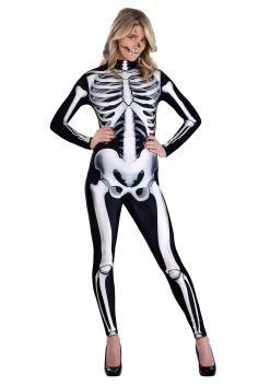 Skeleton Jumpsuit Costume For Women