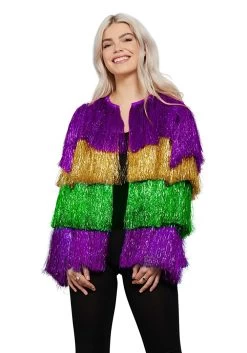 Smiffys Mardi Gras Fringe Tinsel Jacket For Women