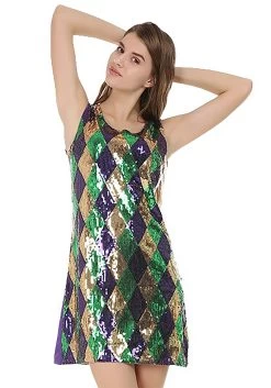 Mardi Gras Sequin Dress For Women