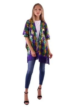 Mardi Gras Sequined Shrug For Women