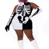 Dreamgirl Plus Size Parti-Skeleton Costume For Women -Halloween Costume Shop womens plus parti skeleton costume