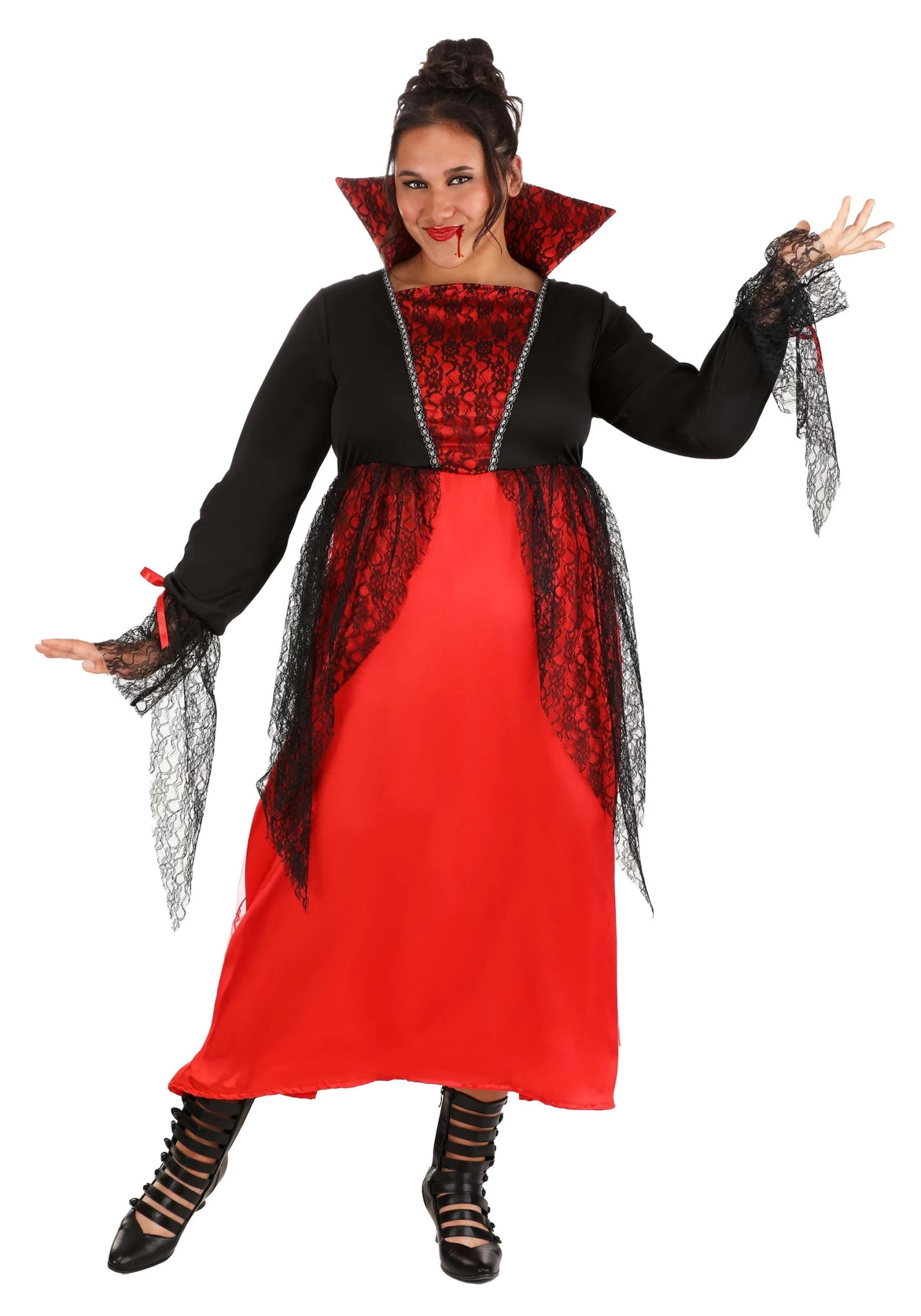 Women's Plus Size Regal Vampire Costume Dress 3 Women's Plus Size Regal Vampire Costume Dress