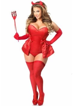 Plus Size 5 PC Devilicious Corset Costume For Women