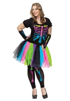Fun World Women's Funky Punky Bones Plus Size Costume