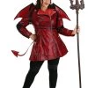Plus Size Leather Devil Costume For Women