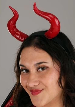 Plus Size Leather Devil Costume For Women -Halloween Costume Shop womens plus size leather devil costume alt 2