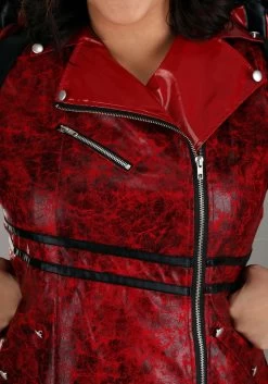 Plus Size Leather Devil Costume For Women -Halloween Costume Shop womens plus size leather devil costume alt 3