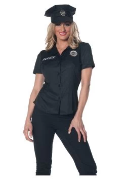 Plus Size Women's Police Costume Shirt