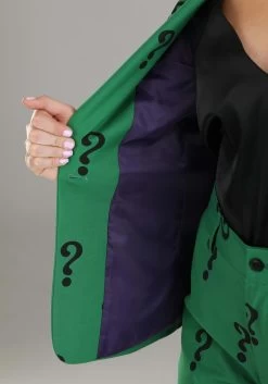 Women's Green Riddler Blazer -Halloween Costume Shop womens riddler blazer alt 3