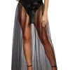 Dreamgirl Sheer Tie-Front Black Women's Skirt