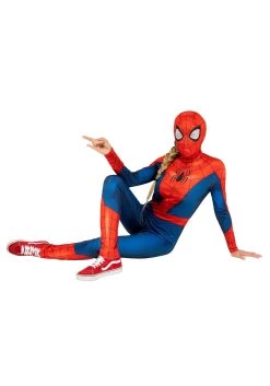 JAZWARES Classic Spider-Man Costume For Women -Halloween Costume Shop womens spider man classic costume alt 2