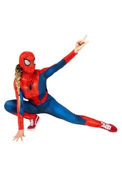JAZWARES Classic Spider-Man Costume For Women -Halloween Costume Shop womens spider man classic costume alt 3
