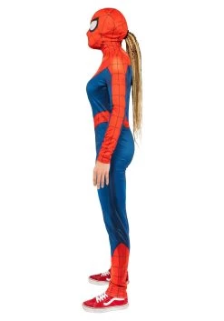 JAZWARES Classic Spider-Man Costume For Women -Halloween Costume Shop womens spider man classic costume alt 5