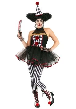 Twisted Clown Costume For Women -Halloween Costume Shop womens twisted clown costume alt 6
