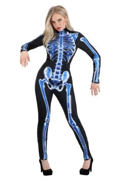 X-Ray Skeleton Jumpsuit Costume For Women
